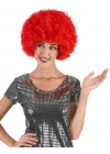 Mey İthalat® Kırmızı Renk Kıvırcık Afro Bonus Peruk