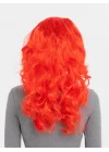 Mey İthalat® Kırmızı Renk Uzun Dalgalı Parti Peruğu