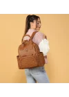 Mey İthalat®   Kitty Deri Anne Bebek Bakım Sırt Çantası 7271 Taba