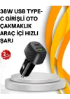 Mey İthalat® Kompakt Tasarımlı Type-C + USB Girişli Araç Şarj Başlığı