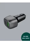 Mey İthalat® Kompakt Tasarımlı Type-C + USB Girişli Araç Şarj Başlığı