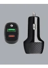 Mey İthalat® Kompakt Tasarımlı Type-C + USB Girişli Araç Şarj Başlığı
