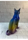 Mey İthalat® Koyu Rainbow Kedi Biblo Modern Salon ve Raf Dekoru