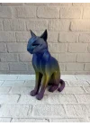 Mey İthalat® Koyu Rainbow Kedi Biblo Modern Salon ve Raf Dekoru