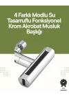 Mey İthalat® Krom Musluk Başlığı | 4ü 1 Arada Su Çıkışı | Kolay Montajlı