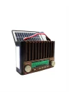 Mey İthalat® KTF-1428 Güneş Paneli Şarjlı Nostaljik Bluetooth Hoparlör – FM/AM/SW Radyo, USB/SD Desteği, Taşınabilir Tasarım