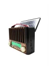 Mey İthalat® KTF-1428 Nostaljik Solar Enerjili Bluetooth Speaker – Radyo, SD/USB MP3 Çalar, Güçlü Taşınabilir Hoparlör
