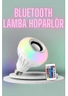 Mey İthalat® Kumandalı RGB Led Işık Bluetooth Hoparlör Ses Lambası Renkli Ampul