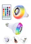 Mey İthalat® Kumandalı RGB Led Işık Bluetooth Hoparlör Ses Lambası Renkli Ampul
