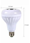 Mey İthalat® Kumandalı RGB Led Işık Bluetooth Hoparlör Ses Lambası Renkli Ampul