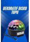 Mey İthalat® Küre Disko Topu Müzik Çalar Renkli Lazer Işıklı Bluetooth Disko Parti Işığı Kumandalı