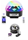 Mey İthalat® Küre Disko Topu Müzik Çalar Renkli Lazer Işıklı Bluetooth Disko Parti Işığı Kumandalı