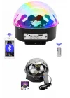 Mey İthalat® Küre Disko Topu Müzik Çalar Renkli Lazer Işıklı Bluetooth Disko Parti Işığı Kumandalı