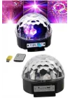 Mey İthalat® Led Işık Disko Topu Bluetooth Hoparlörlü USB Müzik Çalar Kumandalı