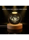 Mey İthalat® LED Işıklı Kristal Küre Ahşap Standlı Dekoratif Gezegen Model