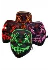 Mey İthalat® Led Işıklı Neon Maske Cadılar Bayramı Maskesi Korkunç Korku Maskesi