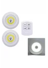 Mey İthalat® Led Lamba 3lü Uzaktan Kumandalı Yapışkanlı
