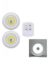 Mey İthalat® Led Lamba 3lü Uzaktan Kumandalı Yapışkanlı