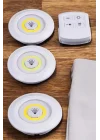 Mey İthalat® Led Lamba 3lü Uzaktan Kumandalı Yapışkanlı Beyaz Işık