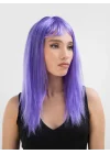 Mey İthalat® Lila Renk Uzun Düz Parti Peruğu