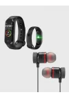 Mey İthalat® M6 Akıllı Bileklik ve Bluetooth Spor Kulaklık 2’li Set