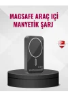 Mey İthalat® MagSafe Araç Telefon Tutucu 15W Hızlı Şarj Type-C Girişli