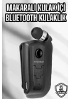 Mey İthalat® Makaralı Bluetooth Kulaklık Kulak İçi Android iOS Uyumlu Titreşimli