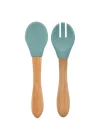 Mey İthalat®   Mama Kaşığı ve Çatal Seti Aqua Green