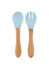 Mey İthalat®   Mama Kaşığı ve Çatal Seti Mineral Blue