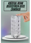 Mey İthalat® Masa ve Gece Lambası Şık ve Dayanıklı Sensörlü Şarjlı Kristal Lamba