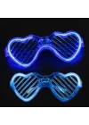 Mey İthalat® Mavi LED Işıklı Kalp Gözlük – 3 Modlu Parti