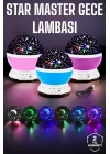 Mey İthalat® Mavi ve Mor Işıklı Star Master Projeksiyon Lambası