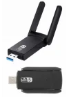 Mey İthalat® Mbps Wifi Alıcı Kablosuz Wifi Adaptörü Çift Band Çift Antenli