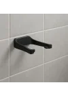 Mey İthalat® Modern Siyah Tuvalet Kağıtlığı Duvar Tipi Minimal Tasarım Peçetelik