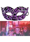 Mey İthalat® Mor Renk Arkadan Lastikli Pul Payet İşlemeli Balo After Parti Maskesi