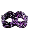 Mey İthalat® Mor Renk Arkadan Lastikli Pul Payet İşlemeli Balo After Parti Maskesi