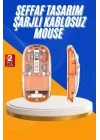 Mey İthalat® Mouse Fare Kablosuz Mouse Fare Şarjlı Bluetooth Sessiz 5 Tuşlu Şeffaf