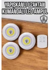 Mey İthalat® Mutfak Dolap Altı Işığı Uzaktan Kumandalı Yapışkanlı Kablosuz Pilli