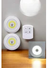 Mey İthalat® Mutfak Dolap Altı Işığı Uzaktan Kumandalı Yapışkanlı Kablosuz Pilli