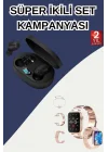 Mey İthalat® Nabız Ölçer Hediye Bileklikli Akıllı Saat ve Dijital Göstergeli Bluetooth Kulaklık Çoklu Şarj Girişi
