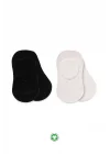 Mey İthalat®   2Li Penye Babet Silikonlu Basic Çorap 30104 Siyah Ekru