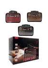 Mey İthalat® Nostaljik Görünümlü Ahşap Radyo TF SD USB Girişli Led Fener Işıklı