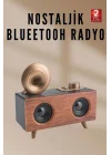 Mey İthalat® Nostaljik Radyo Bluetooth Bağlantılı Şarjlı Yüksek Ses Kaliteli
