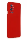 Mey İthalat®  One Plus 9 Pro Kılıf Nano içi Kadife Silikon - Kırmızı