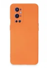 Mey İthalat®  One Plus 9 Pro Kılıf Nano içi Kadife Silikon - Turuncu