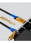 Mey İthalat® Örgülü Tasarım 4’ü 1 Arada USB-C Lightning Hızlı Şarj Kablosu