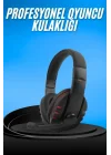 Mey İthalat® Oyuncu Kulaklığı Kulak Üstü Kablolu Gaming Kulaklık Mikrofonlu ANC Özelliği