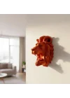 Mey İthalat® Özel Tasarım 3D Aslan Figürü Duvar Süsü Dekoratif Heykel 20x21 cm