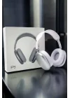 Mey İthalat® P9 Air Max Kablosuz 5.0 Mikrofonlu Bluetooth Kulaklık Beyaz Yüksek Ses Kaliteli