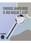 Mey İthalat® Paslanmaz Çelik Çok Fonksiyonlu El Duş Başlığı – 3 Modlu Püskürtme Seçeneği